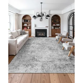 VEVOR Area Rug, 9 x 12 ft Large Washable Boho Rug, Non-Slip and Tear-Resistant Soft Carpet, Pet & Child Friendly Bohemian Area R