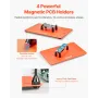 Magnetic Helping Hands Soldering Station, Third Hand Soldering Tool with 3X LED Magnifying Lamp, 4 PCB Holders & 360 Hot Air Gun