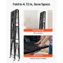 4-Tier Foldable Storage Shelf, 36W x 21D x 60H Inch Folding Metal Rack Shelving Unit, No Assembly Organizer Shelf with 5 Wheels 
