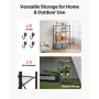 4-Tier Foldable Storage Shelf, 36W x 21D x 60H Inch Folding Metal Rack Shelving Unit, No Assembly Organizer Shelf with 5 Wheels 