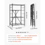 4-etagers sammenfoldelig opbevaringshylde, 36W x 21D x 60H