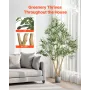 180cm Artificial Olive Tree with Black Pot, Tall Fake Tree with Natural Wood Trunk & Realistic Green Leaves and Fruits, Indoor F