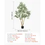 VEVOR 180 cm kunstigt oliventræ med sort potte, højt falsk træ med naturlig træstamme og realistiske grønne blade og frugter, i
