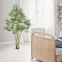 180 cm kunstigt oliventræ med sort potte, højt falsk træ med