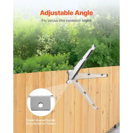 VEVOR Barbed Wire Arm, 10 Packs 310 mm Fence Post Extender, Flat or Surface Mounted, Galvanized Steel Fence Height Extender, Pro