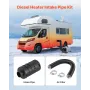 Diesel Heater Intake Pipe Kit, 25mm Car Air Parking Heater Ducting Pipe Hose Tube, Stretchable & Bendable Car Air Intake Filter 