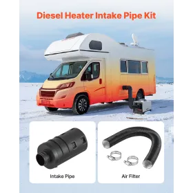 Diesel Heater Intake Pipe Kit, 25mm Car Air Parking Heater Ducting Pipe Hose Tube, Stretchable & Bendable Car Air Intake Filter 