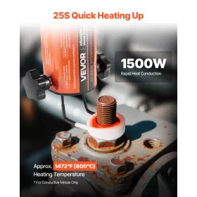 VEVOR Induction Heater Bolt Removal, 1500W 230V Magnetic Induction Heater Kit, Handheld Nut Buster Tool, Mini Heating Machine fo