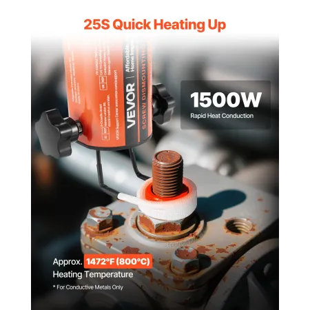 Induction Heater Bolt Removal, 1500W 230V Magnetic Induction Heater Kit, Handheld Nut Buster Tool, Mini Heating Machine for Rust