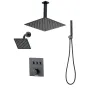 VEVOR Shower Faucet Set, 305 mm Thermostatic Ceiling Mount Rainfall Shower System with 152 mm Wall Mount Head and 2 in 1 Handhel