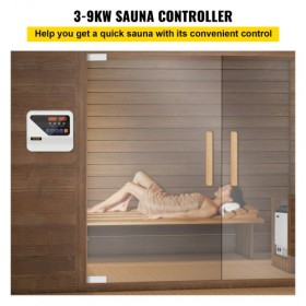 External Sauna Heater Controller for 3KW-9KW Sauna Heaters Control Unit Sauna Stove Controller 104-221â„‰ Time Temperature