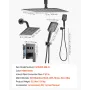 Shower Faucet Set, 305 mm Ceiling Mount Rainfall Shower System with 152 mm Wall Mount Head and 4 in 1 Handheld Spray, Rotatable 