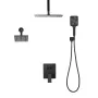 Shower Faucet Set, 305 mm Ceiling Mount Rainfall Shower System with 152 mm Wall Mount Head and 4 in 1 Handheld Spray, Rotatable 