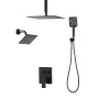 Shower Faucet Set, 305 mm Ceiling Mount Rainfall Shower System with 152 mm Wall Mount Head and 4 in 1 Handheld Spray, Rotatable 