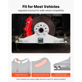 VEVOR Wheel Alignment Tool, 2 PCS Carbon Steel Heavy Duty Toe & Camber Alignment Plates with Digital Angle Finder, 2 Measuring T