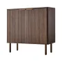 Coffee Bar Cabinet, Mid Century Fluted Coffee Bar Table with 2-Tier Storage, Buffet Stand Cabinet with Barn Door, Sideboard Buff