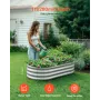 VEVOR metal hævet haveseng, 1,2 x 0,6 x 0,3 m Oval udendørs galvaniseret plantekasse havekasse, design med åben bund, stor