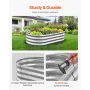 VEVOR metal hævet haveseng, 1,2 x 0,6 x 0,3 m Oval udendørs galvaniseret plantekasse havekasse, design med åben bund, stor