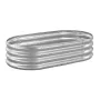 VEVOR metal hævet haveseng, 1,2 x 0,6 x 0,3 m Oval udendørs galvaniseret plantekasse havekasse, design med åben bund, stor