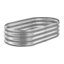 VEVOR metal hævet haveseng, 1,2 x 0,6 x 0,3 m Oval udendørs galvaniseret plantekasse havekasse, design med åben bund, stor