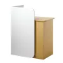Reception Desk, 80 cm Rectangular Front Counter Table, Modern Office Reception Desk with LED Light, 2 Drawers & Power Outlets, R