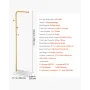 Coat Rack, Freestanding Coats Rack Stand with Quartz Stone Base & 3 Round Hooks, Free Standing Hall Coat Tree for Entryway, Bedr