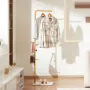 Coat Rack, Freestanding Coats Rack Stand with Quartz Stone Base & 3 Round Hooks, Free Standing Hall Coat Tree for Entryway, Bedr