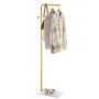 Coat Rack, Freestanding Coats Rack Stand with Quartz Stone Base & 3 Round Hooks, Free Standing Hall Coat Tree for Entryway, Bedr