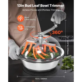 VEVOR Bud Leaf Bowl Trimmer, 335 mm Manual Bud Trimmer, with Sharp Stainless Steel Blades, Visual Cutting, Wet & Dry Hydroponic 