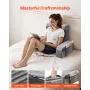 Reading Pillow, Backrest Support Pillow with Arm and 3 Pockets, Large Size Bed Pillow with Removable Headrest & 25D Sponge, Hand