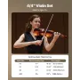 VEVOR Violin 4/4 355mm Full Size Fiddle Set Solidwood for Beginner Matte Brown