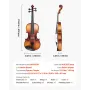 Violin 4/4 355 mm fuld størrelse spillemandssæt massivtræ til