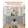 Retractable Baby Gate, Extends to 1850 mm Wide, 795 mm Tall, with Security Lock, Easy to Use, Walk Through Without Tripping, Mes