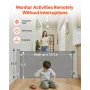 Retractable Baby Gate, Extends to 1430 mm Wide, 795 mm Tall, with Security Lock, Easy to Use, Walk Through Without Tripping, Mes