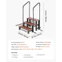 Hot Tub Step with Handrail, 3-Step Spa Outdoor Stairs, Heavy Duty 640.1 mm Wide Above-Ground/Inflatable Pool Ladder with 249.5 k