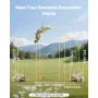 Arch Backdrop Stand, Set of 3, 2.2/2/1.8 m , Stable Structure, Easy Assembly, Gold Metal Arch Backdrop Stand for Wedding, Birthd