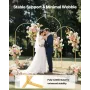 VEVOR Arch Backdrop Stand, Set of 3, 2.2/2/1.8 m , Stable Structure, Easy Assembly, Gold Metal Arch Backdrop Stand for Wedding, 