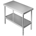 Stainless Steel Prep Table, 48 x 18 x 34 Inch, 550lbs Load Capacity Heavy Duty Metal Worktable with Adjustable Undershelf,