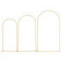 VEVOR Arch Backdrop Stand, Set of 3, 2.2/2/1.8 m , Stable Structure, Easy Assembly, Gold Metal Arch Backdrop Stand for Wedding, 