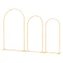 Arch Backdrop Stand, Set of 3, 2.2/2/1.8 m , Stable Structure, Easy Assembly, Gold Metal Arch Backdrop Stand for Wedding, Birthd
