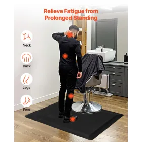 VEVOR Salon Mat for Hair Stylist, 1525 x 910 mm Rectangle Salon Chair Mat Anti Fatigue, 13mm Thickened PVC + NBR Barber Shop Flo