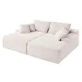 210 cm Oversized Double Chaise Lounge, Corduroy Fabric Sectional Sofa, Cozy Deep Seat Loveseat Sofa with Soft Cushions and Throw