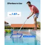 VEVOR Pool Pole, 1 to 3.65 mm Telescoping Swimming Pool Cleaning Poles, Professional Adjustable Telescopic Pole with Extension P