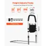 Bed Rail for Elderly, Bedside Assist Rails with PU Handrail, Adjustable Height Pipe Bedside Cane, High-Strength Carbon Steel Bed
