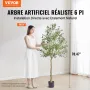 Artificial Olive Tree, 1.8 m Tall Faux Plant, Secure PE Material & Anti-Tip Tilt Protection Low-Maintenance Plant, Lifelike Gree