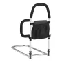 Bed Rail for Elderly, Bedside Assist Rails with Side Handle and PU Handrail, Adjustable Height Carbon Steel Pipe Bedside Cane, B