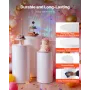 Wedding Flower Stand, 3PCS 60/75/90cm Round Cylinder Plinth, White Pedestal Stand with PVC Lid, Cylindrical Pedestal Stands for 