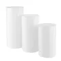 Wedding Flower Stand, 3PCS 60/75/90cm Round Cylinder Plinth, White Pedestal Stand with PVC Lid, Cylindrical Pedestal Stands for 