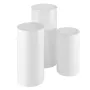Wedding Flower Stand, 3PCS 60/75/90cm Round Cylinder Plinth, White Pedestal Stand with PVC Lid, Cylindrical Pedestal Stands for 