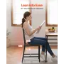 Dining Chairs Set of 6, Wooden Table Chairs with Metal Frame and Backrest, Easy to Assemble Leather Side Chair, Modern Farmhouse